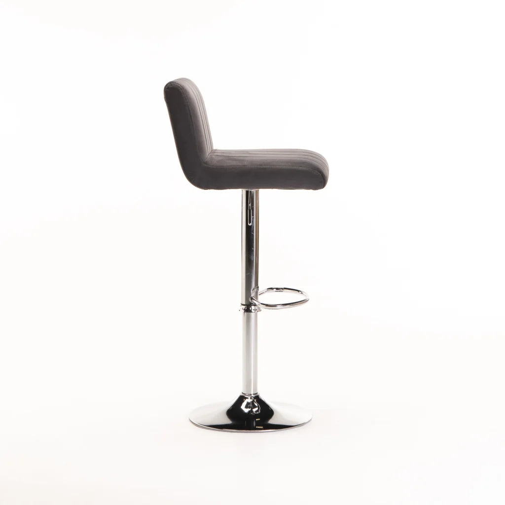 MIA VELVET BAR/KITCHEN STOOL - GREY