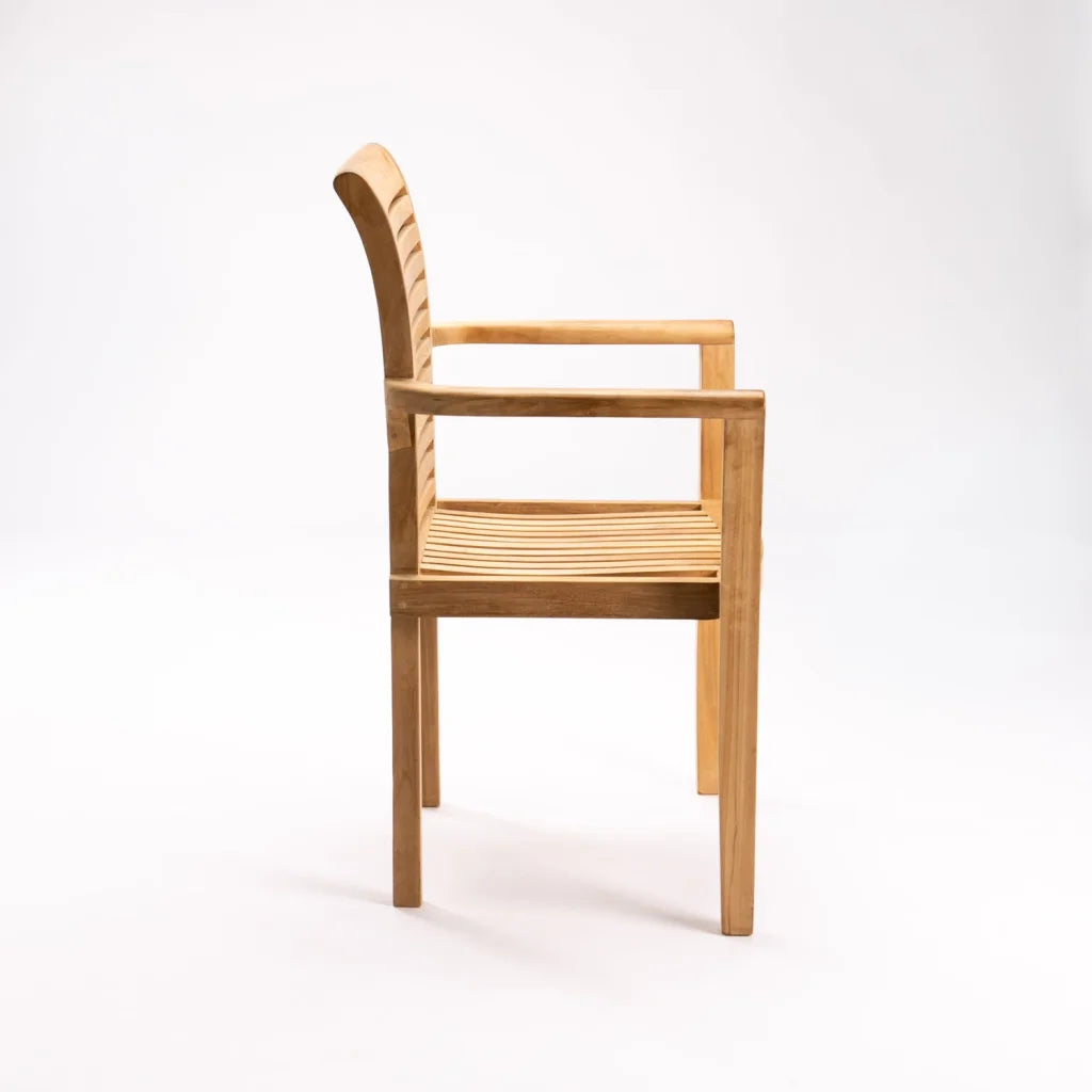 MILAN AB TEAK STACKING ARMCHAIR