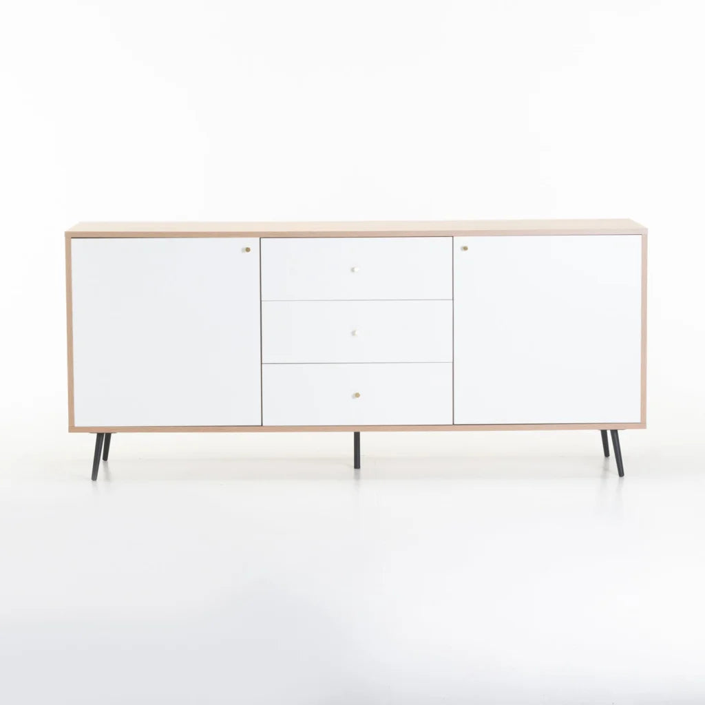 MONZA 2 DOOR 3 DRAWER SIDEBOARD - OAK/WHITE