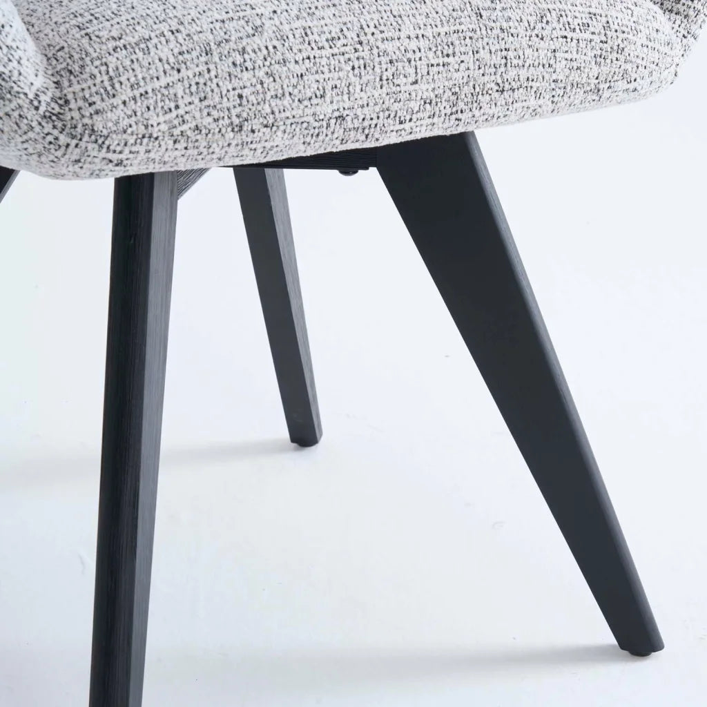 NELLA WOODEN DINING CHAIR - SPECKLED GREY