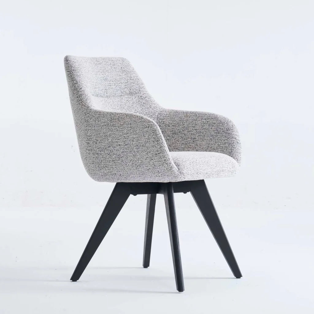 NELLA WOODEN DINING CHAIR - SPECKLED GREY