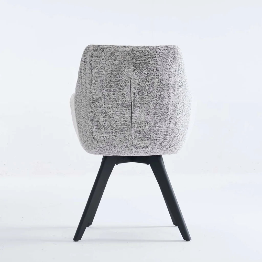 NELLA WOODEN DINING CHAIR - SPECKLED GREY