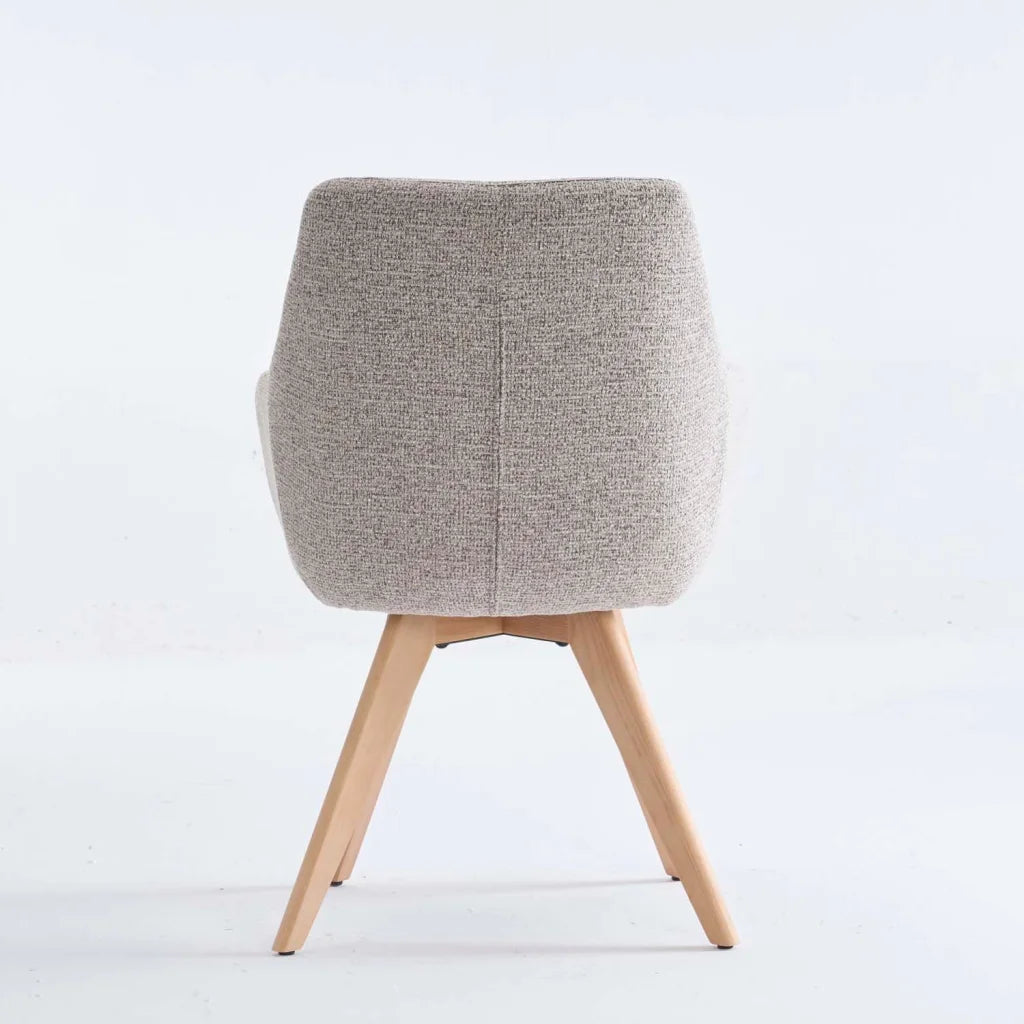NELLA WOODEN DINING CHAIR - SPECKLED STONE