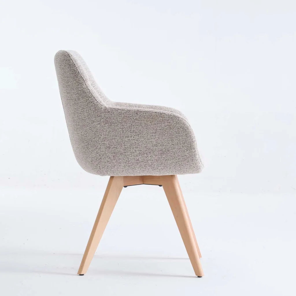 NELLA WOODEN DINING CHAIR - SPECKLED STONE
