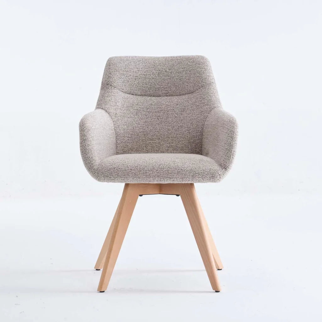 NELLA WOODEN DINING CHAIR - SPECKLED STONE