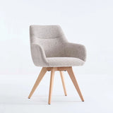 NELLA WOODEN DINING CHAIR - SPECKLED STONE