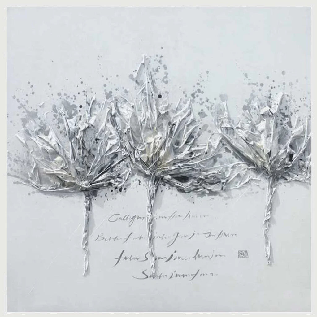 ART G4A - FLOWERS GREY 2 60X60