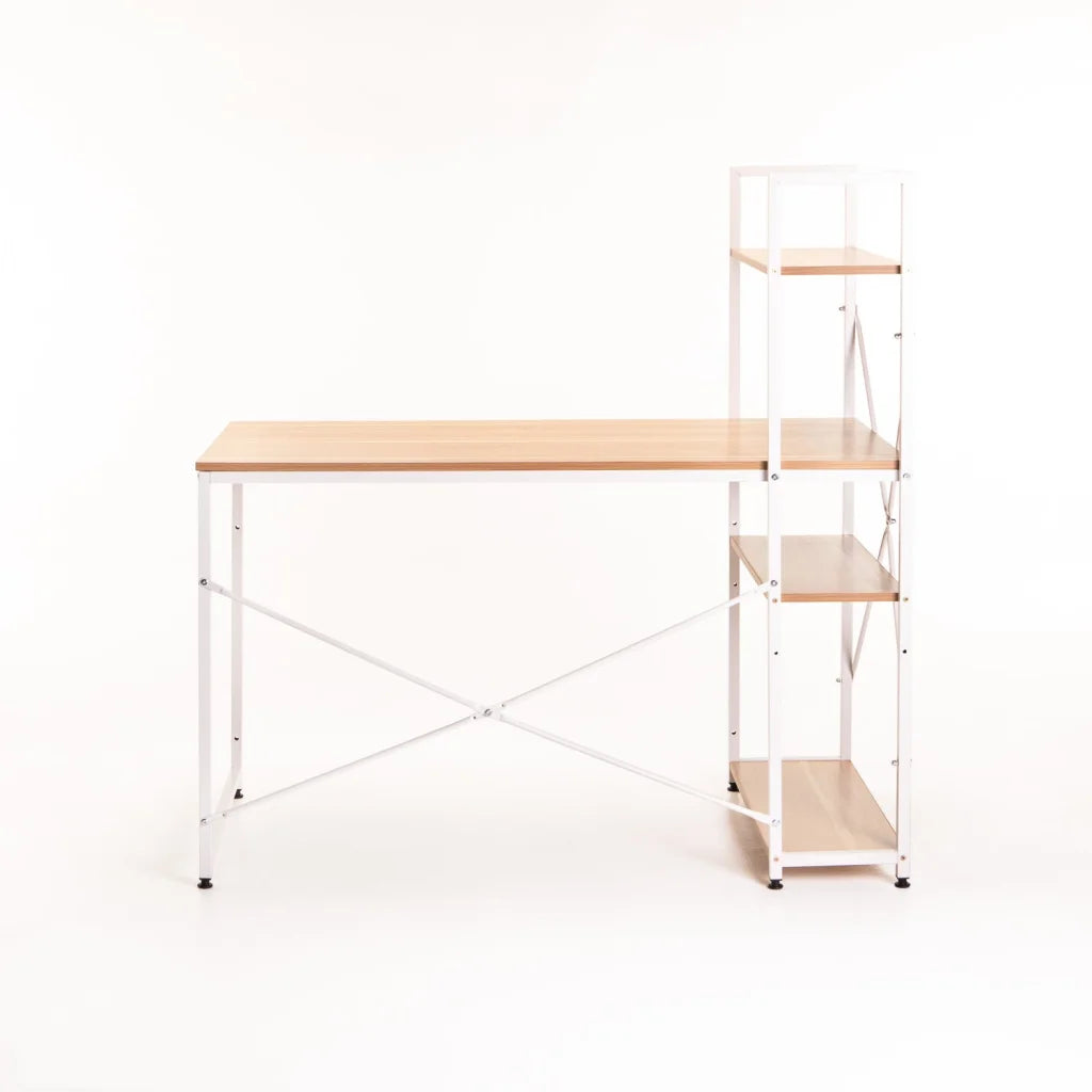OMEGA 120cm DESK W/SHELF - BEECH/WHITE