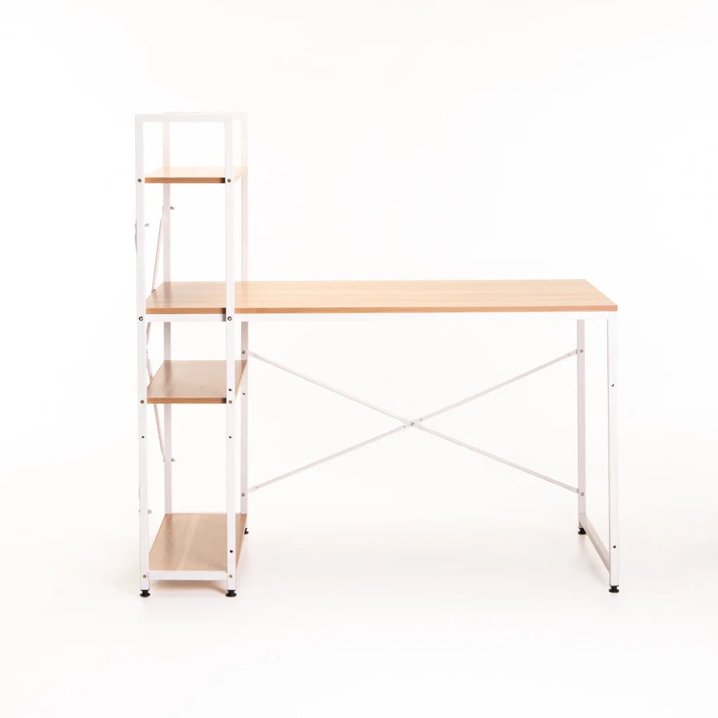 OMEGA 120cm DESK W/SHELF - BEECH/WHITE