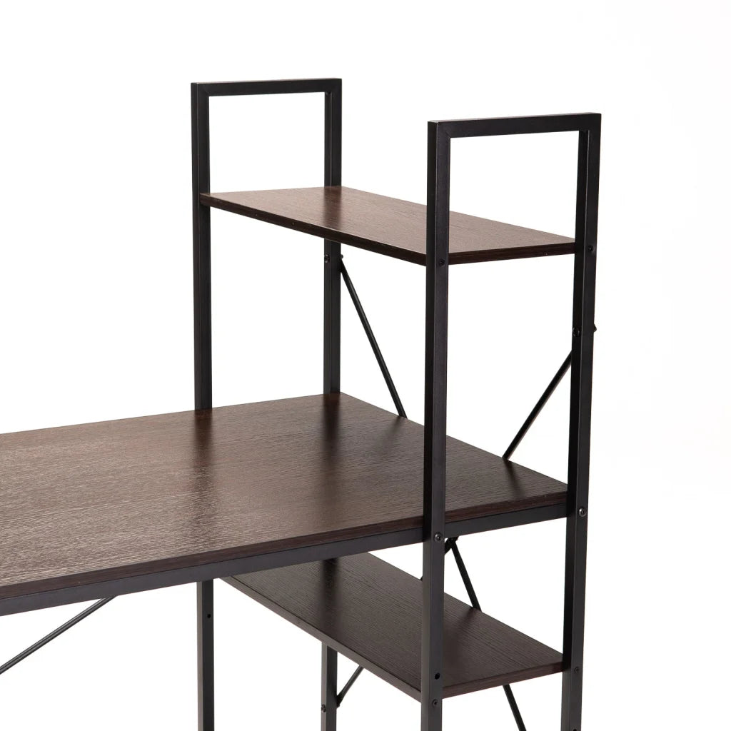 OMEGA 120cm DESK W/SHELF - WENGE/BLACK