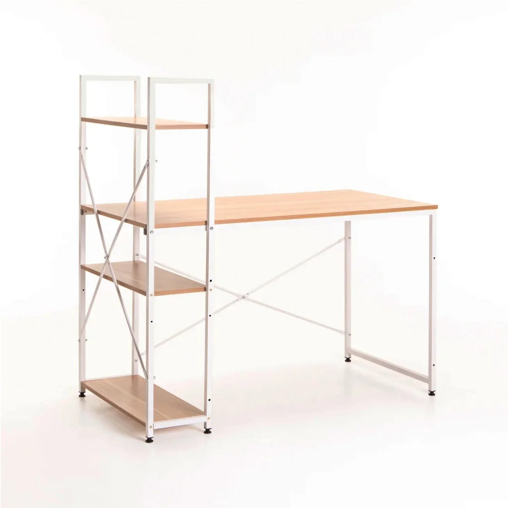 OMEGA 120cm DESK W/SHELF - BEECH/WHITE