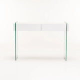 OPAL 110x40cm 12MM TEMP GLASS CONSOLE W/DR-WH