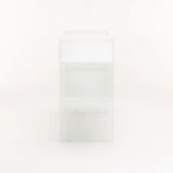 OPAL 110x40cm 12MM TEMP GLASS CONSOLE W/DR-WH