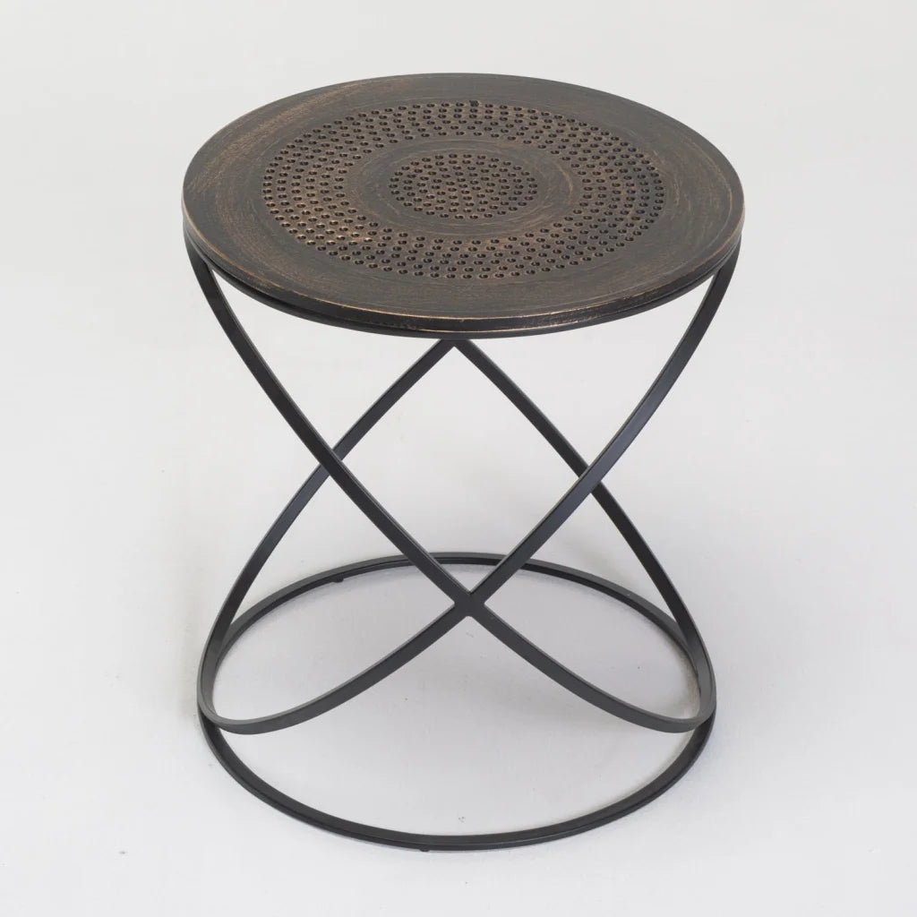 PAROS SET OF 2 TABLES - BLACK/GOLD