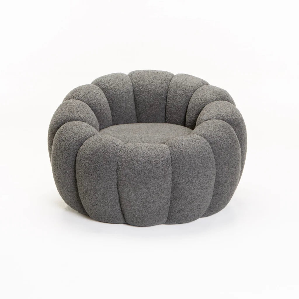 PEARL FLEECE FABRIC CHAIR - GREY
