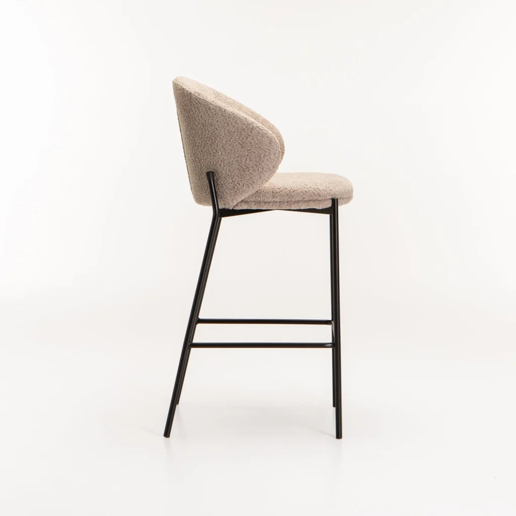 PHOEBE FABRIC BARSTOOL - STONE