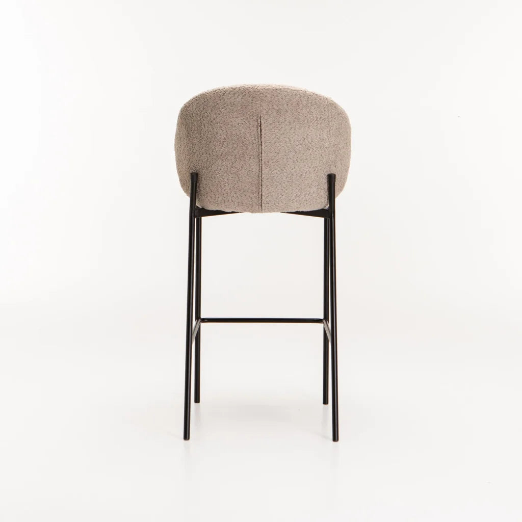 PHOEBE FABRIC BARSTOOL - STONE
