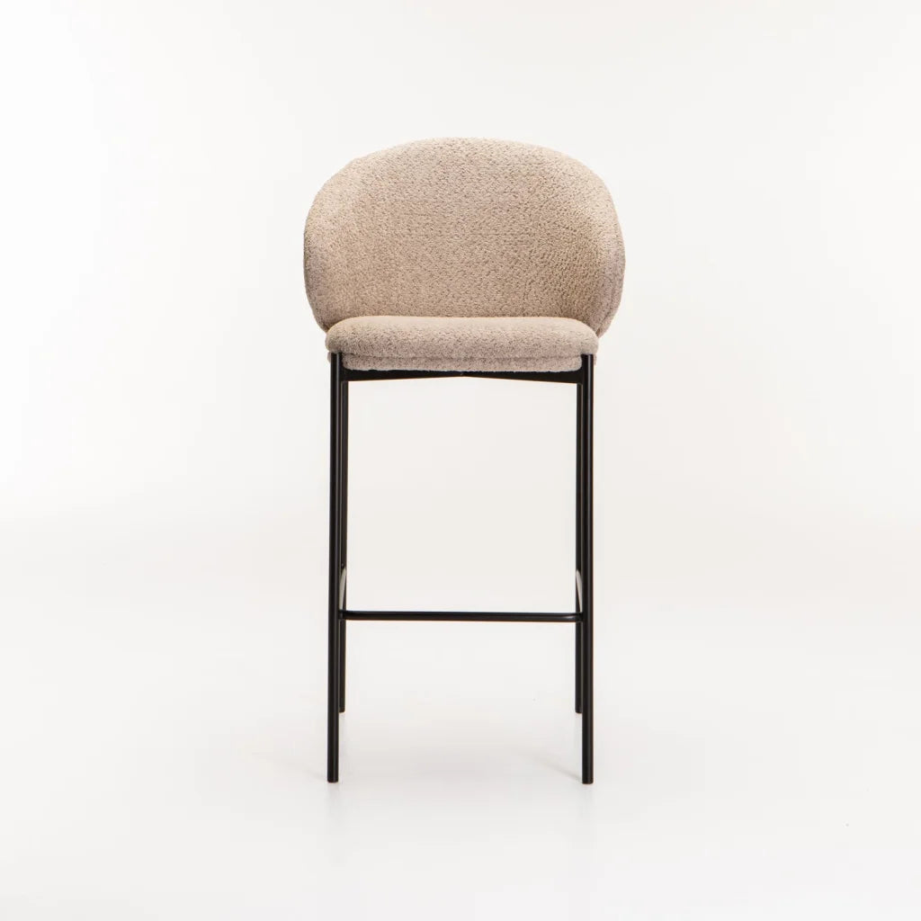 PHOEBE FABRIC BARSTOOL - STONE