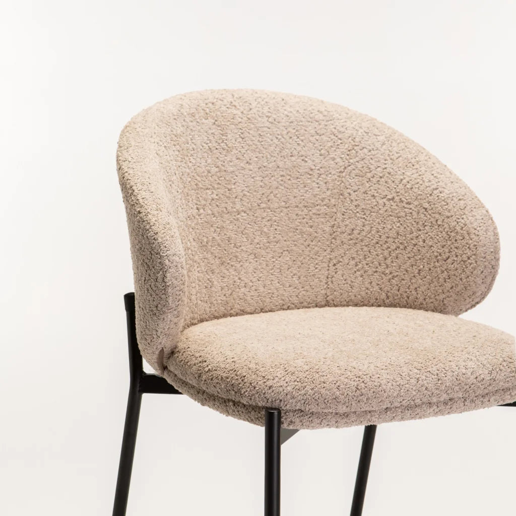 PHOEBE FABRIC BARSTOOL - STONE