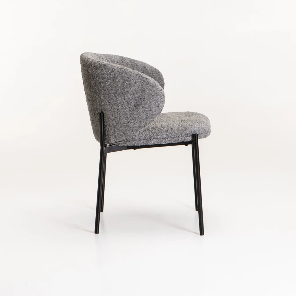 PHOEBE FABRIC DINING CHAIR - GREY