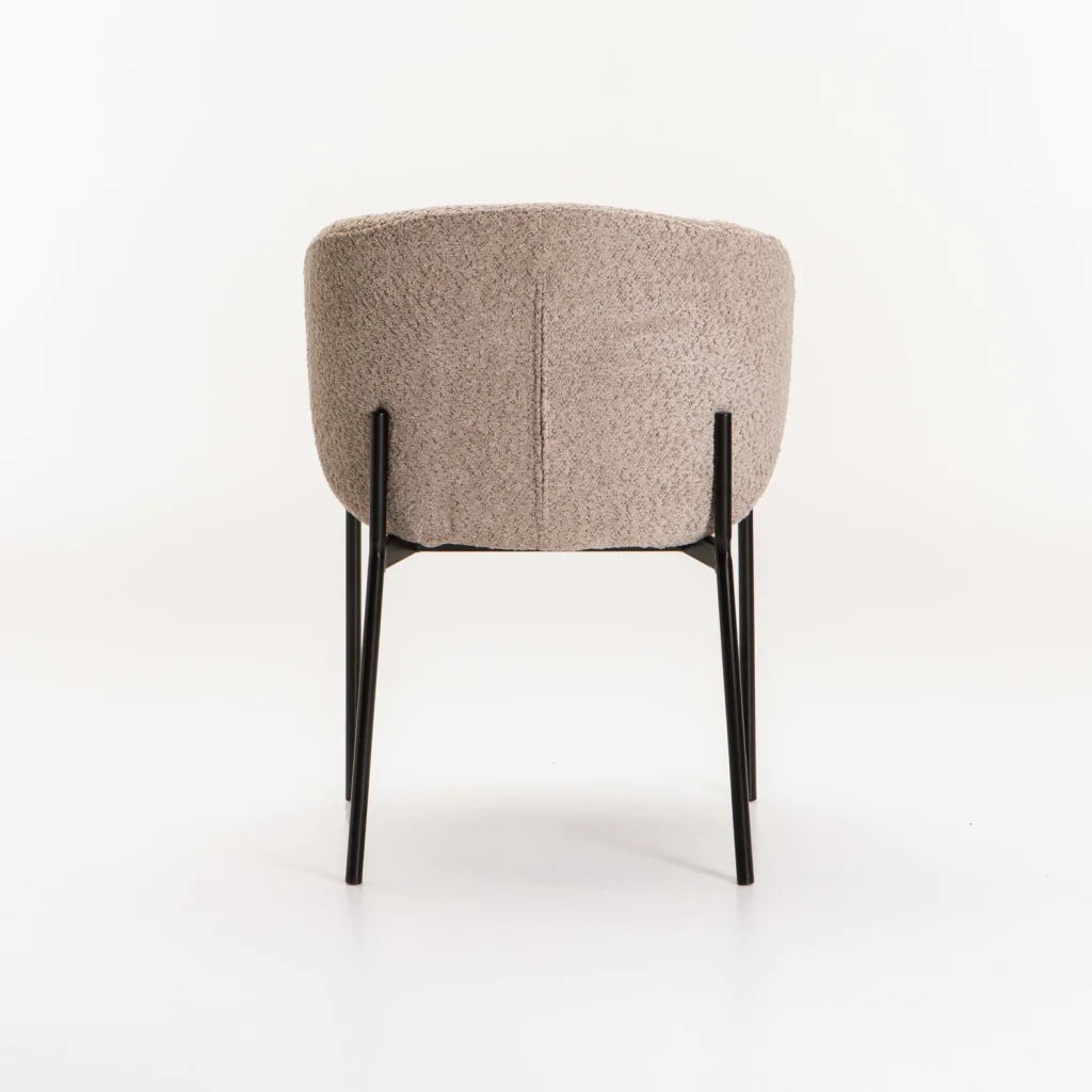 PHOEBE FABRIC DINING CHAIR - STONE