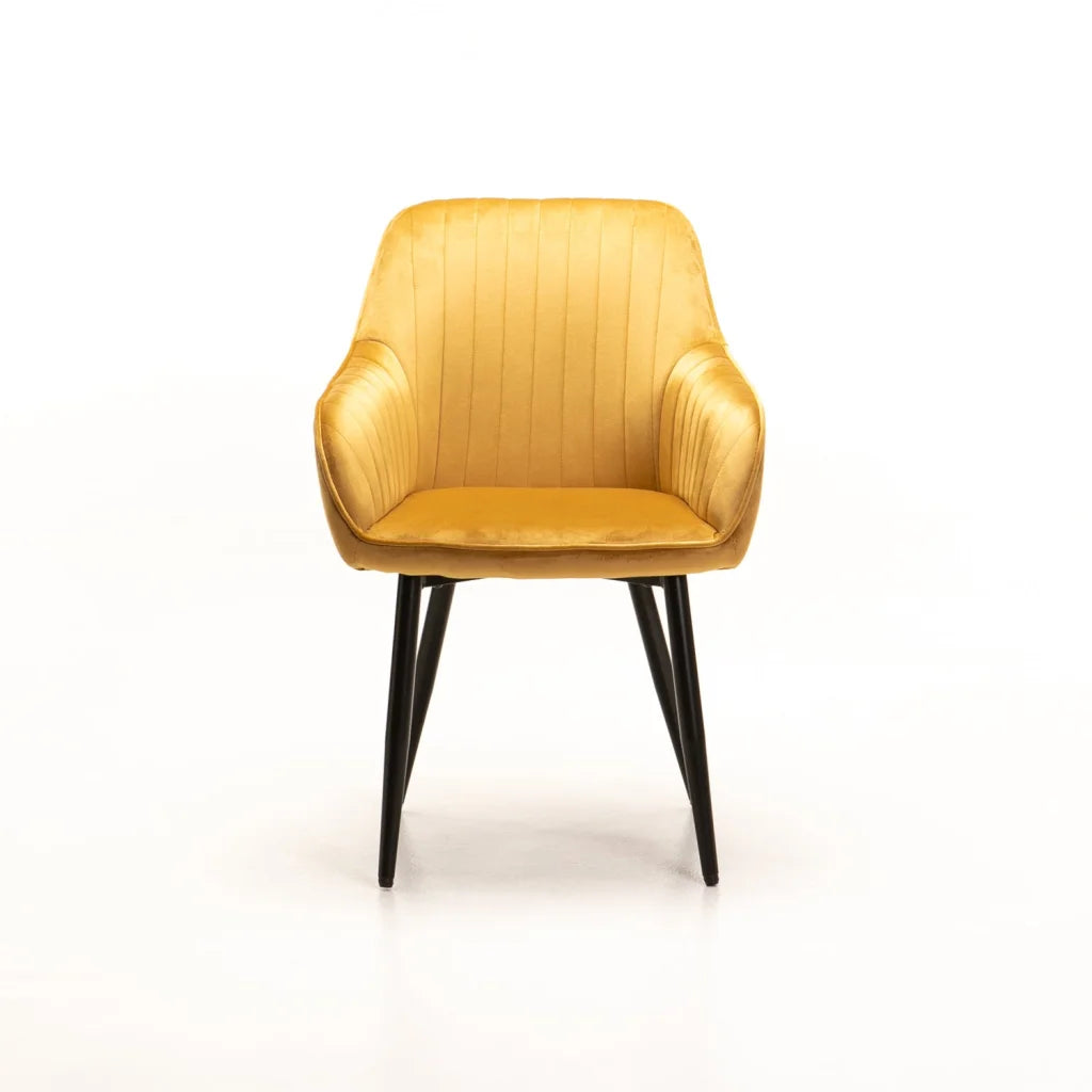 ROCCO VELVET DINING CHAIR - MUSTARD