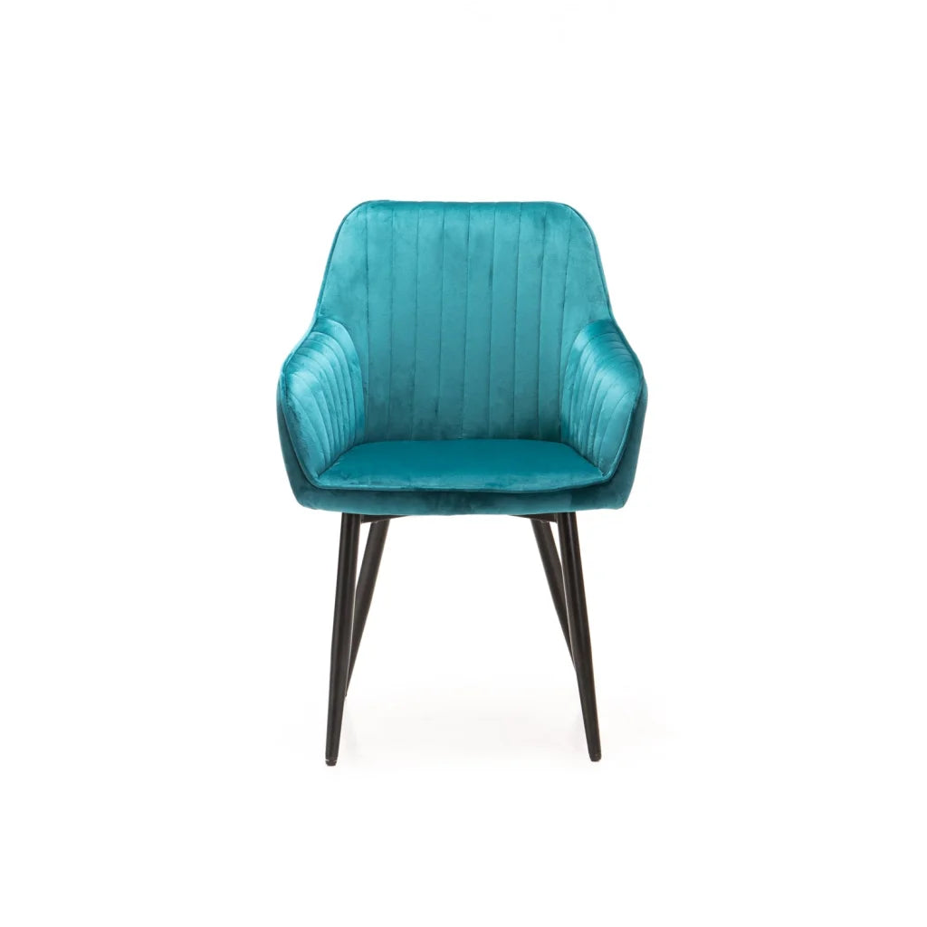 ROCCO VELVET DINING CHAIR - TEAL
