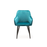 ROCCO VELVET DINING CHAIR - TEAL