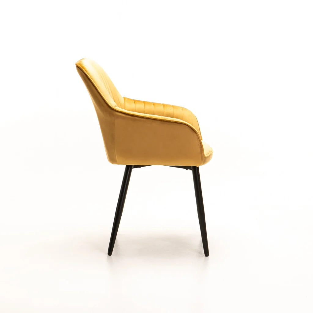 ROCCO VELVET DINING CHAIR - MUSTARD