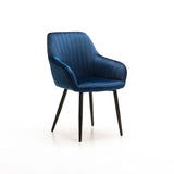 ROCCO VELVET DINING CHAIR - NAVY