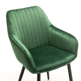 ROCCO VELVET DINING CHAIR - FOREST GREEN