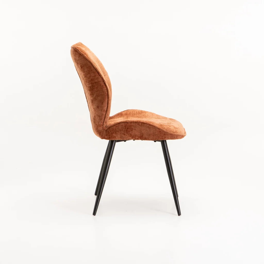 ROSA FABRIC DINING CHAIR - RUST