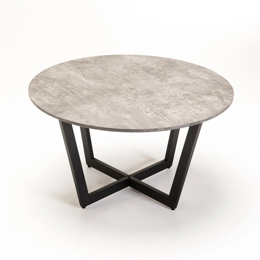 ROSE 80cm ROUND COFFEE TABLE - GREY CONCRETE