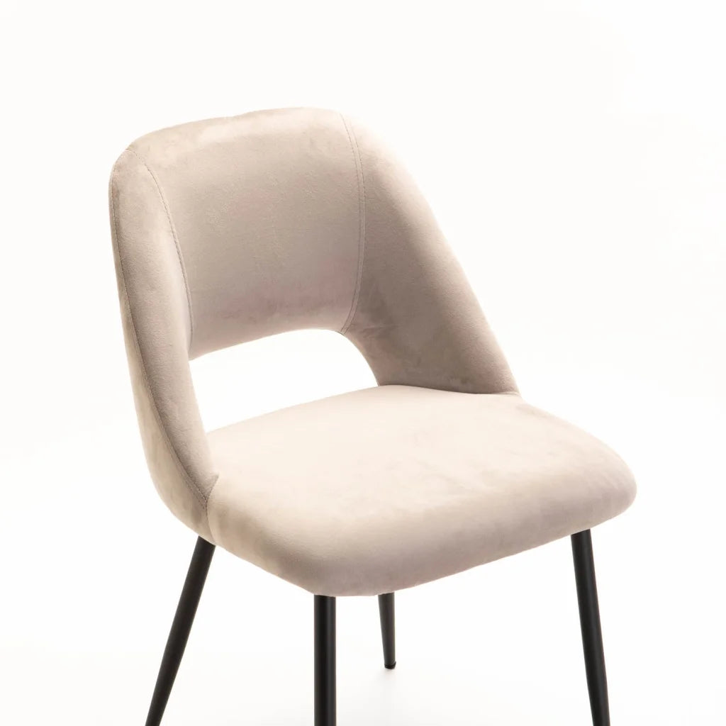 SADIE VELVET DINING CHAIR - TAUPE