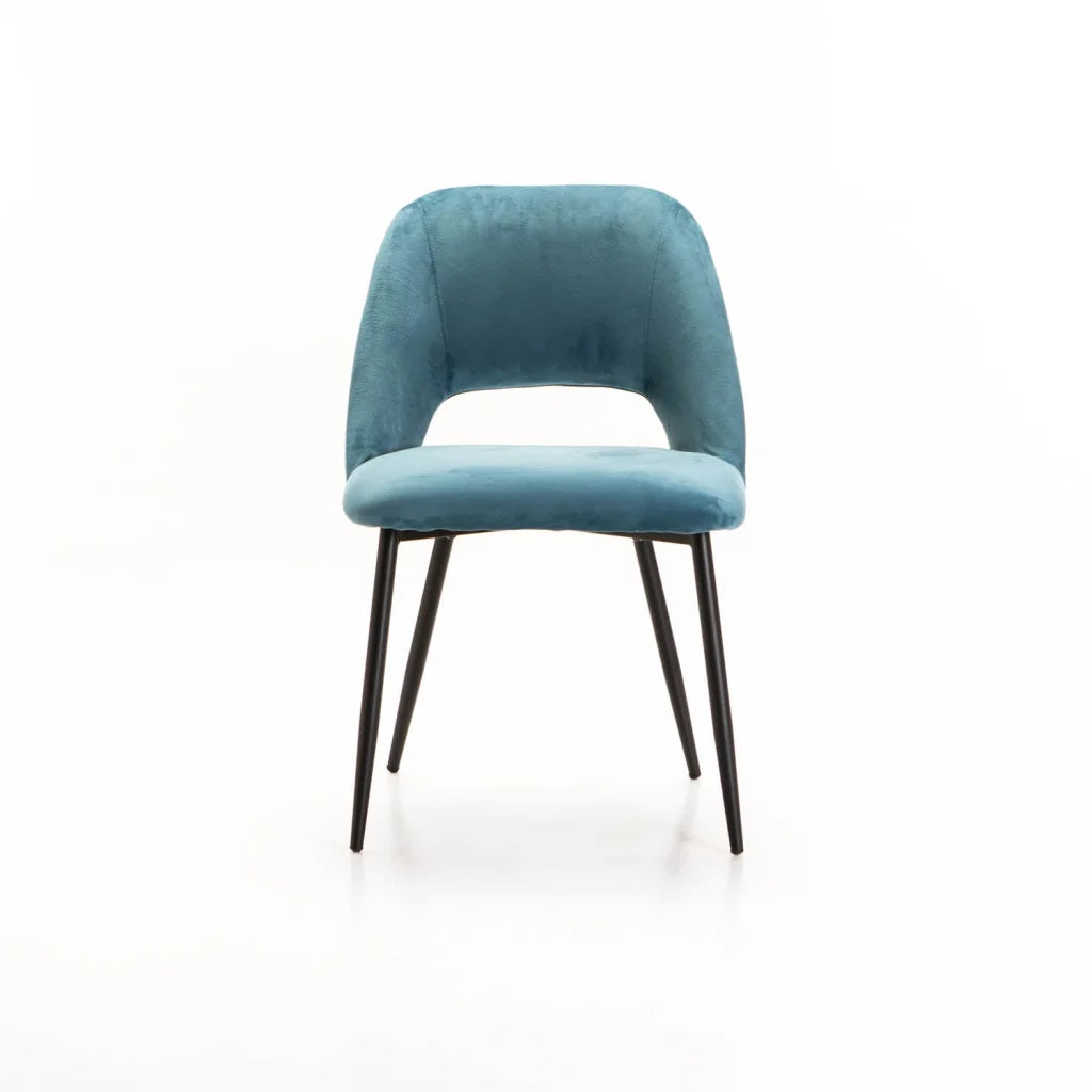 SADIE VELVET DINING CHAIR - PETROL BLUE