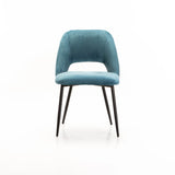 SADIE VELVET DINING CHAIR - PETROL BLUE