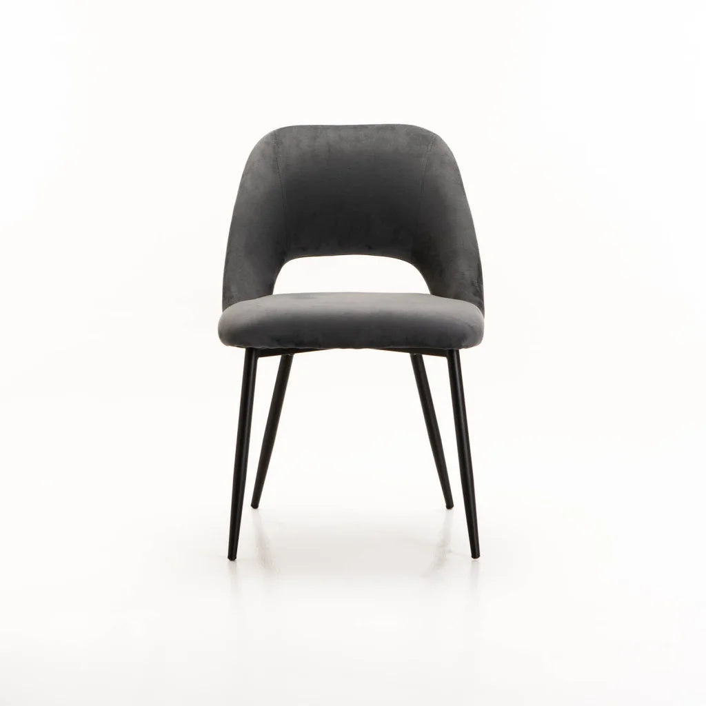 SADIE VELVET DINING CHAIR - GREY