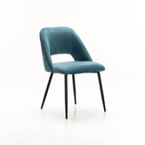 SADIE VELVET DINING CHAIR - PETROL BLUE