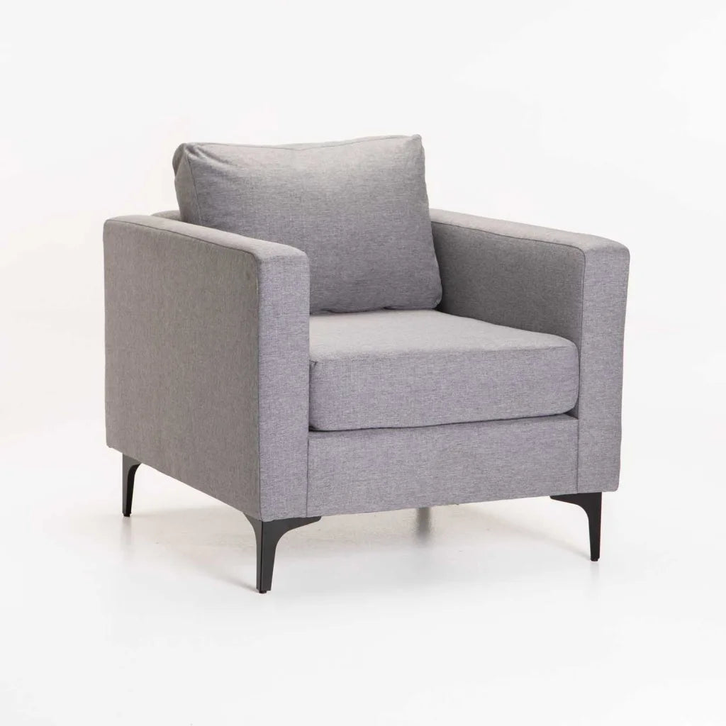 SANTINO FABRIC ARMCHAIR - LIGHT GREY