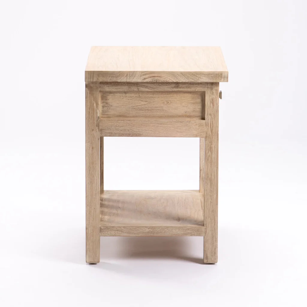 SARI WHITEWASH 1 DRAWER PEDESTAL