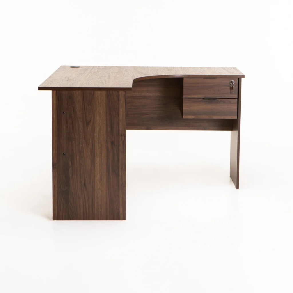 SOHO 120cm 2 DRAWER CORNER DESK - WALNUT
