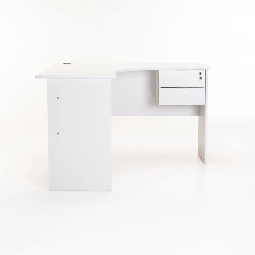 SOHO 120cm 2 DRAWER CORNER DESK - WHITE