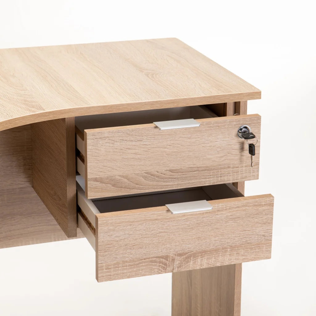 SOHO 120cm 2 DRAWER CORNER DESK - LIGHT OAK