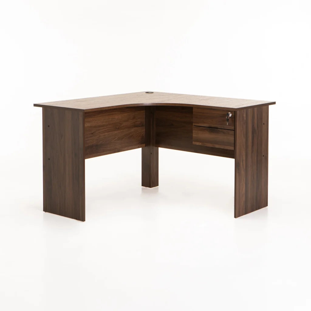 SOHO 120cm 2 DRAWER CORNER DESK - WALNUT