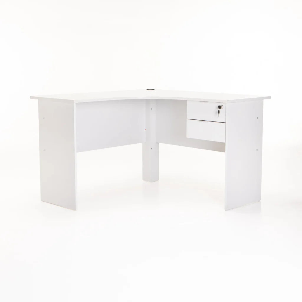 SOHO 120cm 2 DRAWER CORNER DESK - WHITE