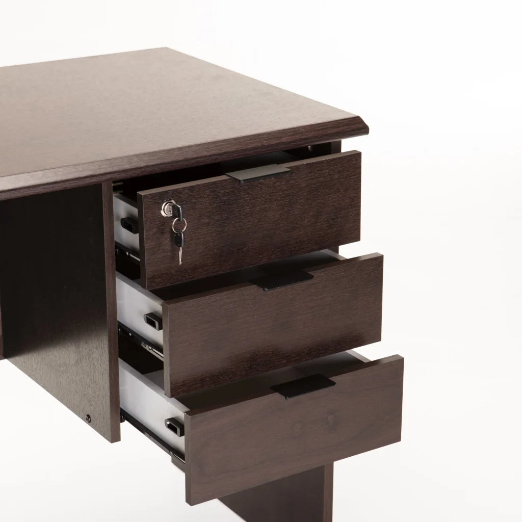 SOHO 120cm DELUXE 3 DRAWER DESK - WENGE