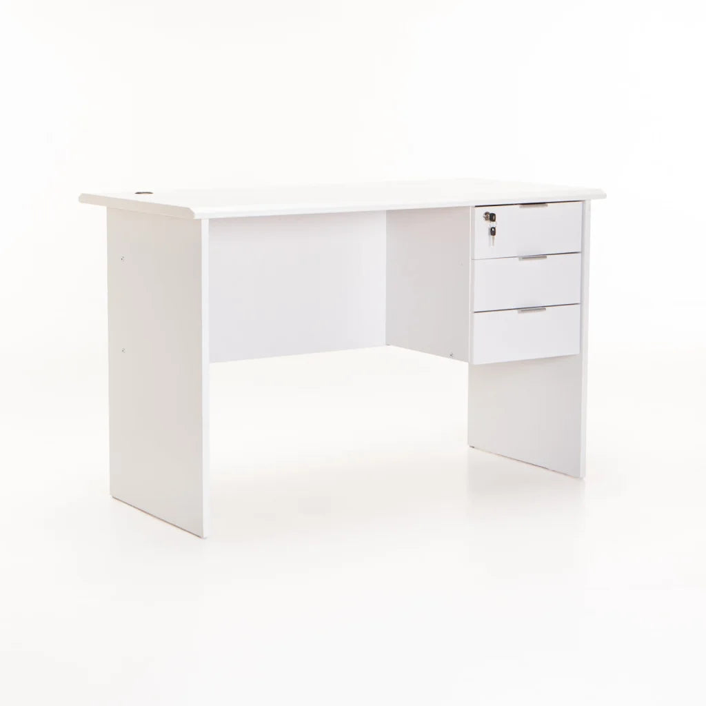 SOHO 120cm DELUXE 3 DRAWER DESK - WHITE