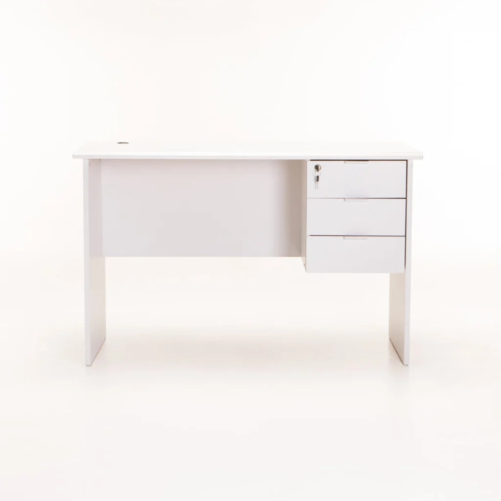 SOHO 120cm DELUXE 3 DRAWER DESK - WHITE