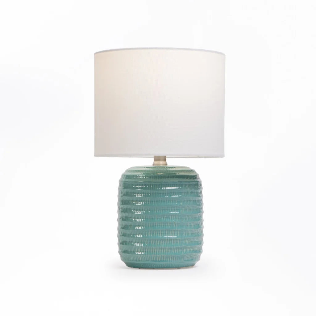 LAMP TABLE-CERAMIC BASE-BLUE