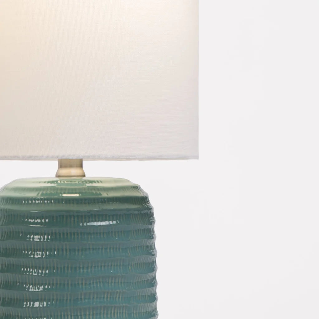 LAMP TABLE-CERAMIC BASE-BLUE